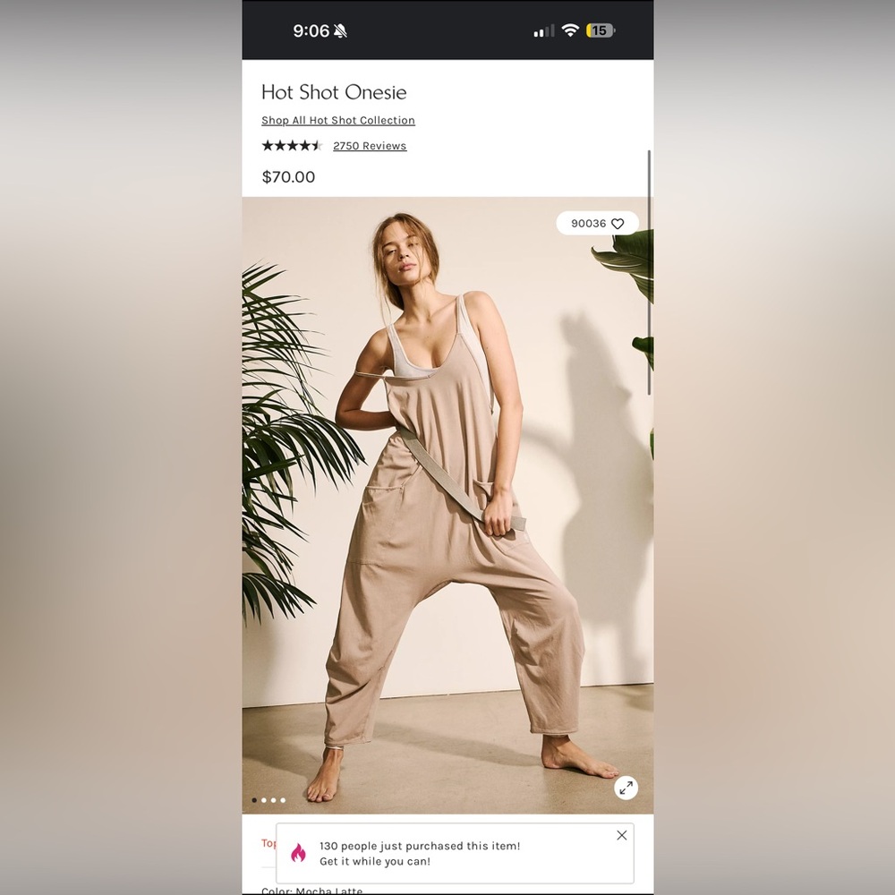 FP Movement by Free People Taupe Sleeveless Draped Jumpsuit